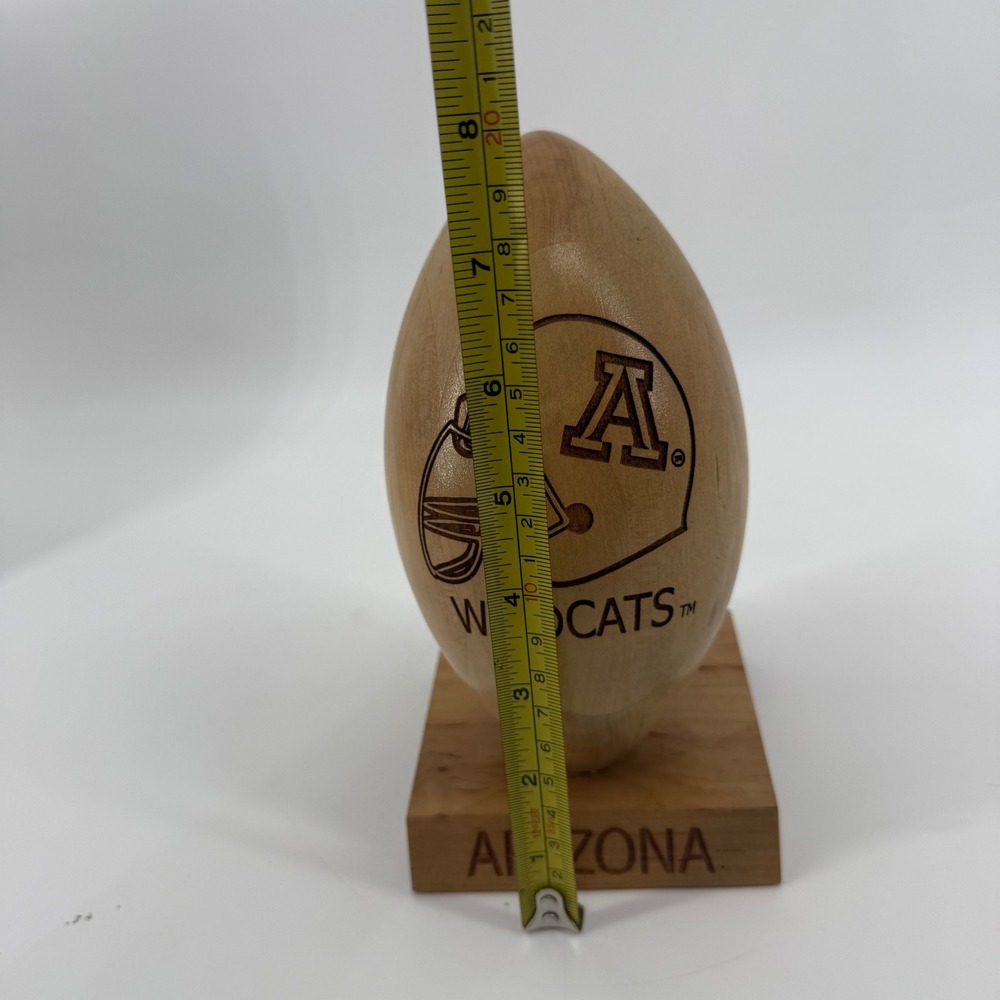 Arizona Wildcats Wooden Football Desktop Trophy Engraved NCAA Decor 8 Inch - Picture 8 of 10